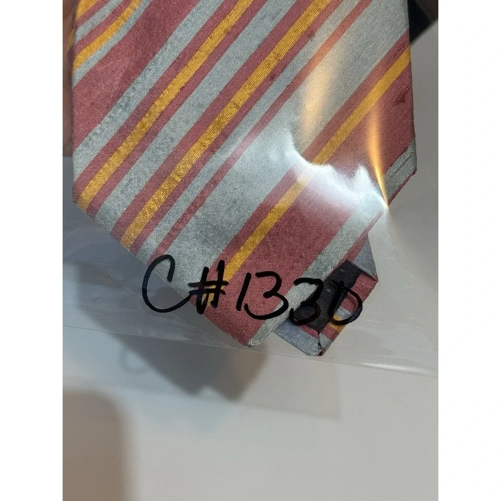 Vintage Biella G. Vatta Collezioni 100% Silk Neck Tie Striped Made In Italy